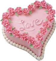 a pink heart cake